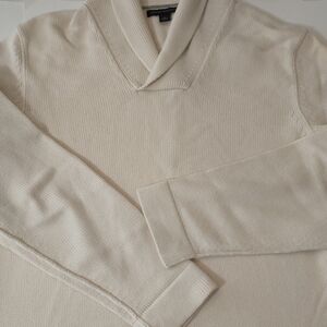 Banana Republic Men's Large Beige V-neck Sweater, 100% Cotton